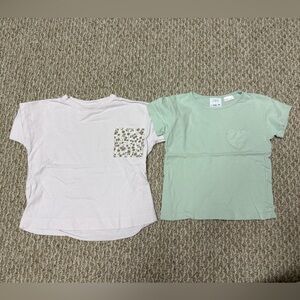 Zara Kids Sage and Lavender Short Sleeve Tees